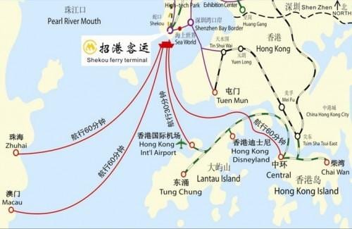 harta shekou terminalul de feribot