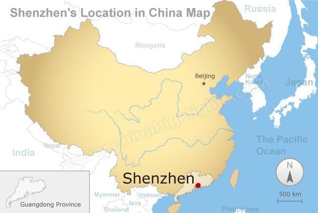 Shenzhen locație în China hartă