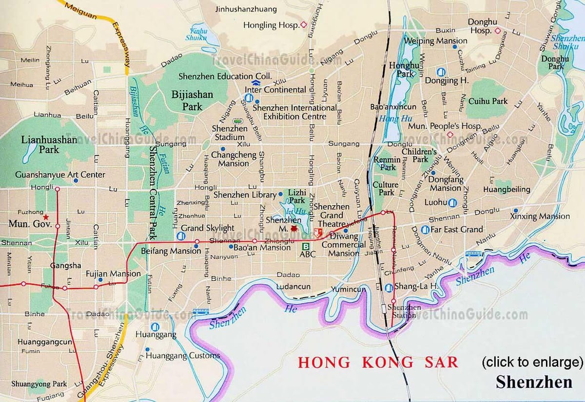 Shenzhen guangdong China hartă