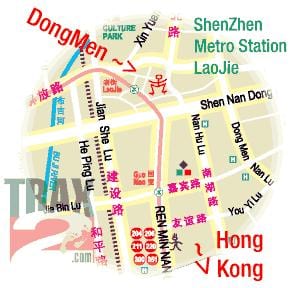 dongmen piață Shenzhen arată hartă