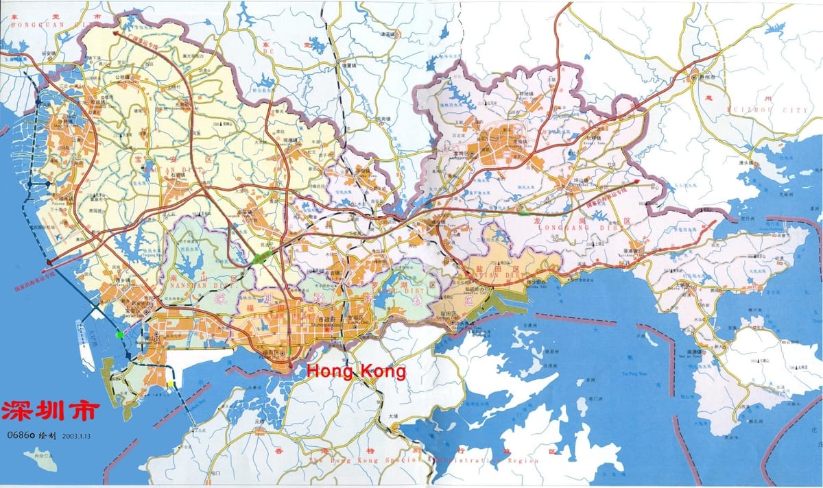harta Shenzhen ems China