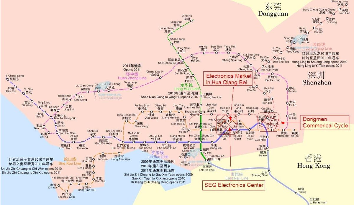 harta Shenzhen piață de electronice