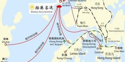 Harta shekou terminalul de feribot
