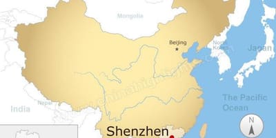 Shenzhen locație în China hartă