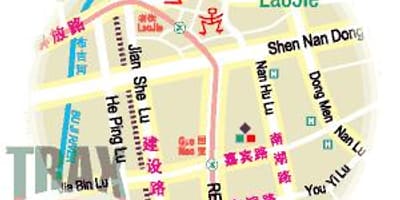 Dongmen piață Shenzhen arată hartă
