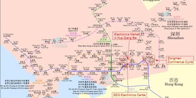Harta Shenzhen piață de electronice