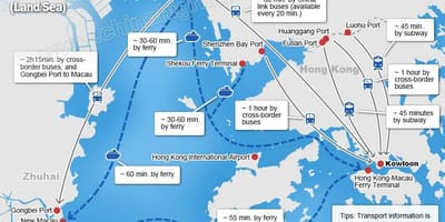 Harta zhuhai terminalul de feribot